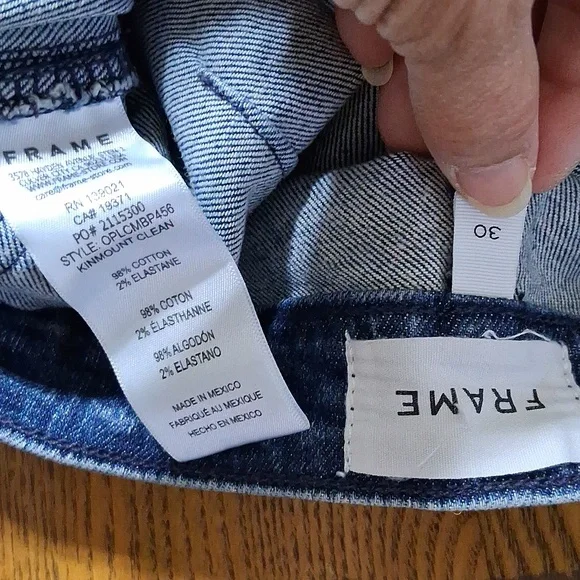 FRAME Jeans Womens 30 BLUE  BOOT Denim Preowned Cut BOOTCUT Cowboy Western Used - Picture 7 of 8